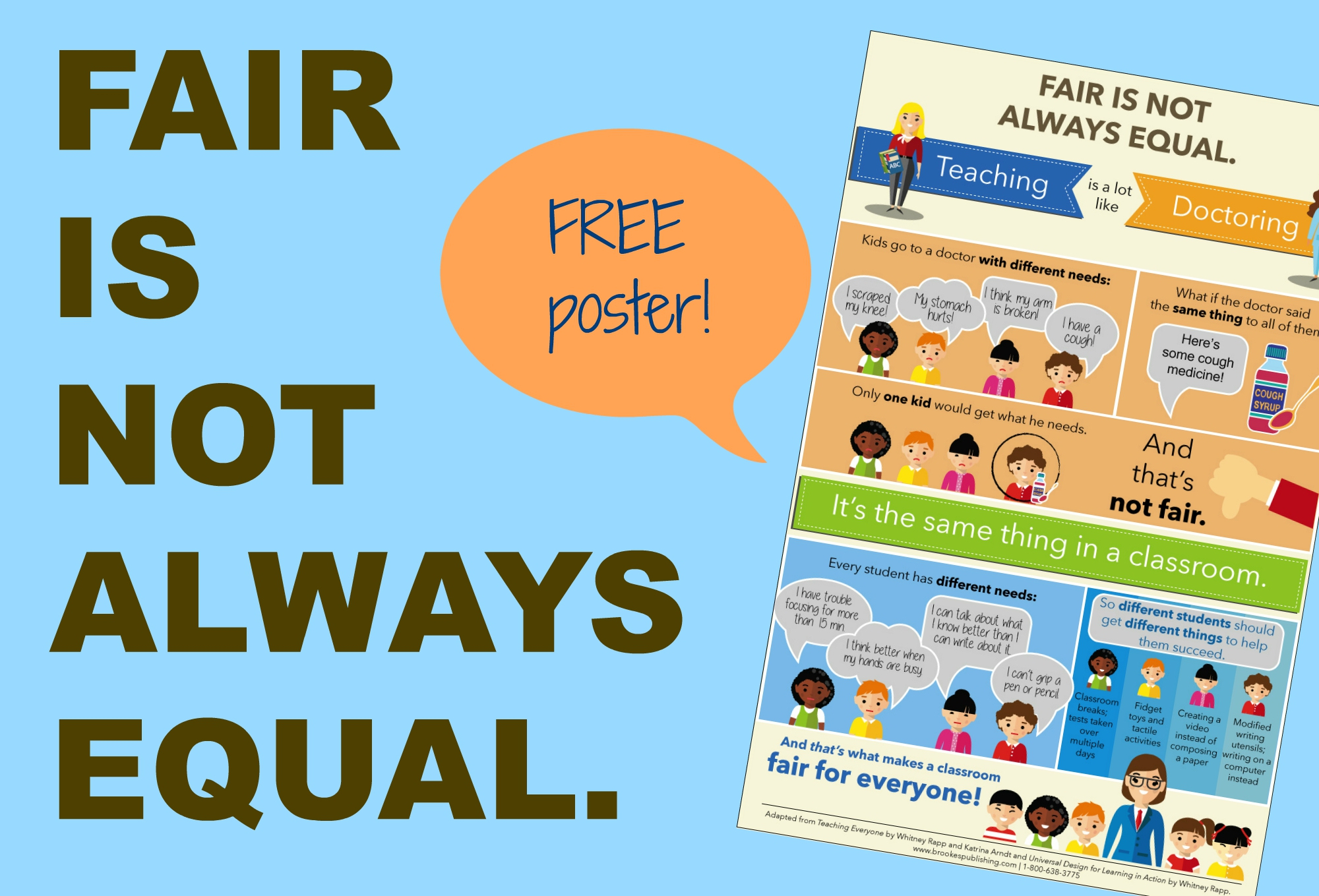 Fair Is Not Always Equal (Free Inclusion Poster!) | Inclusion Lab - Free Printable Computer Lab Posters