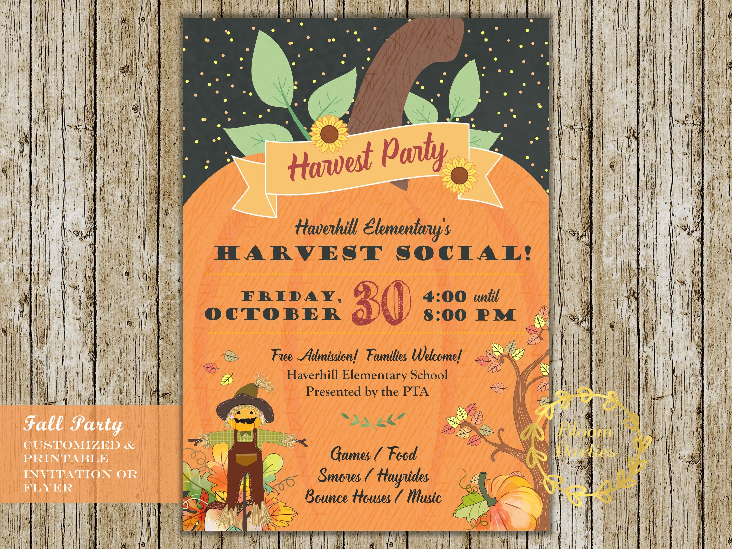 Fall Festival Flyer Invitation Harvest Party Pta Pto School | Etsy - Free Printable Fall Festival Invitations