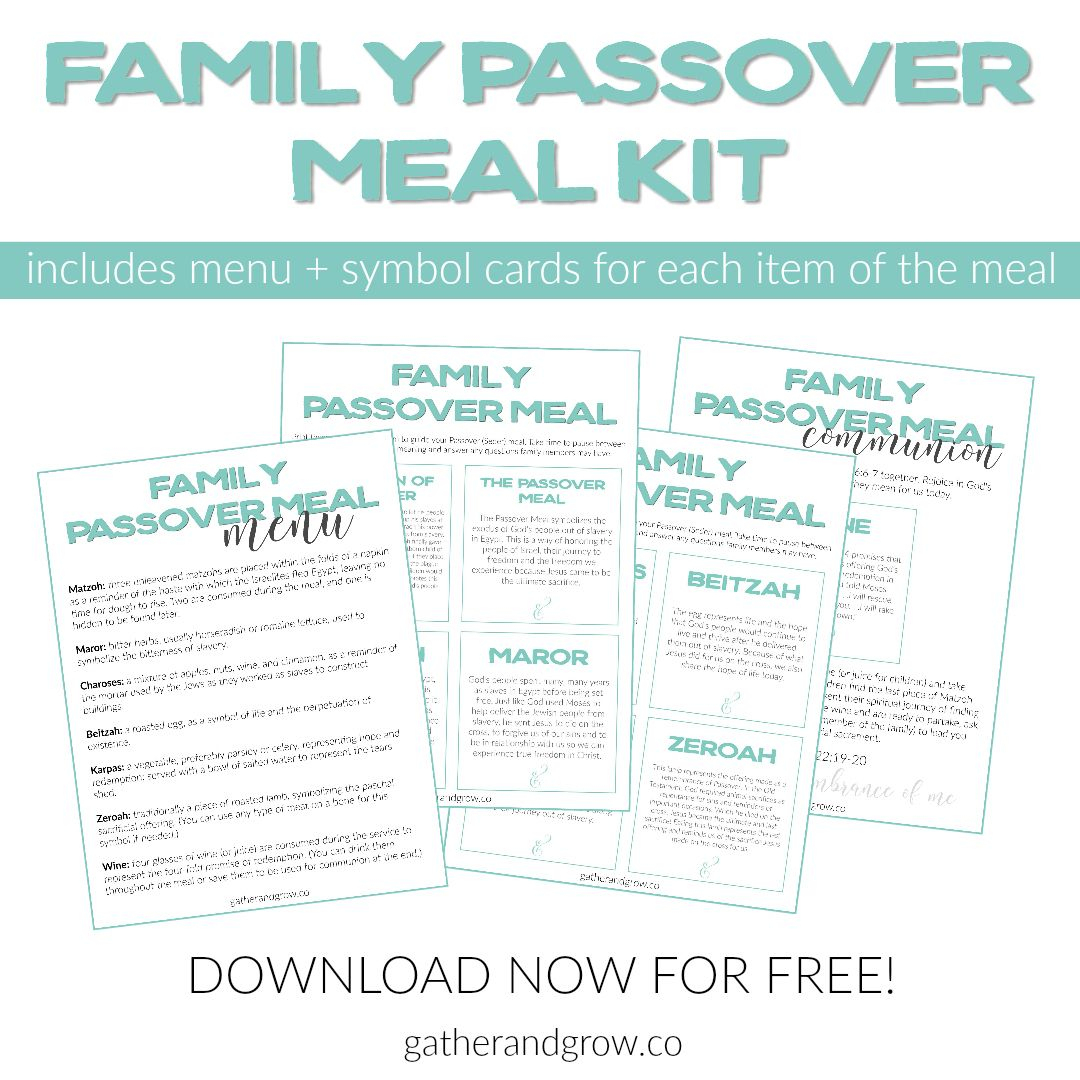 Family Passover Meal Menu And Symbol Cards. Free Printable Kit To - Free Printable Messianic Haggadah