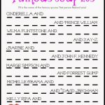 Famous Couples Bridal Shower Game (Free Printable) | Frugal And   Free Printable Games