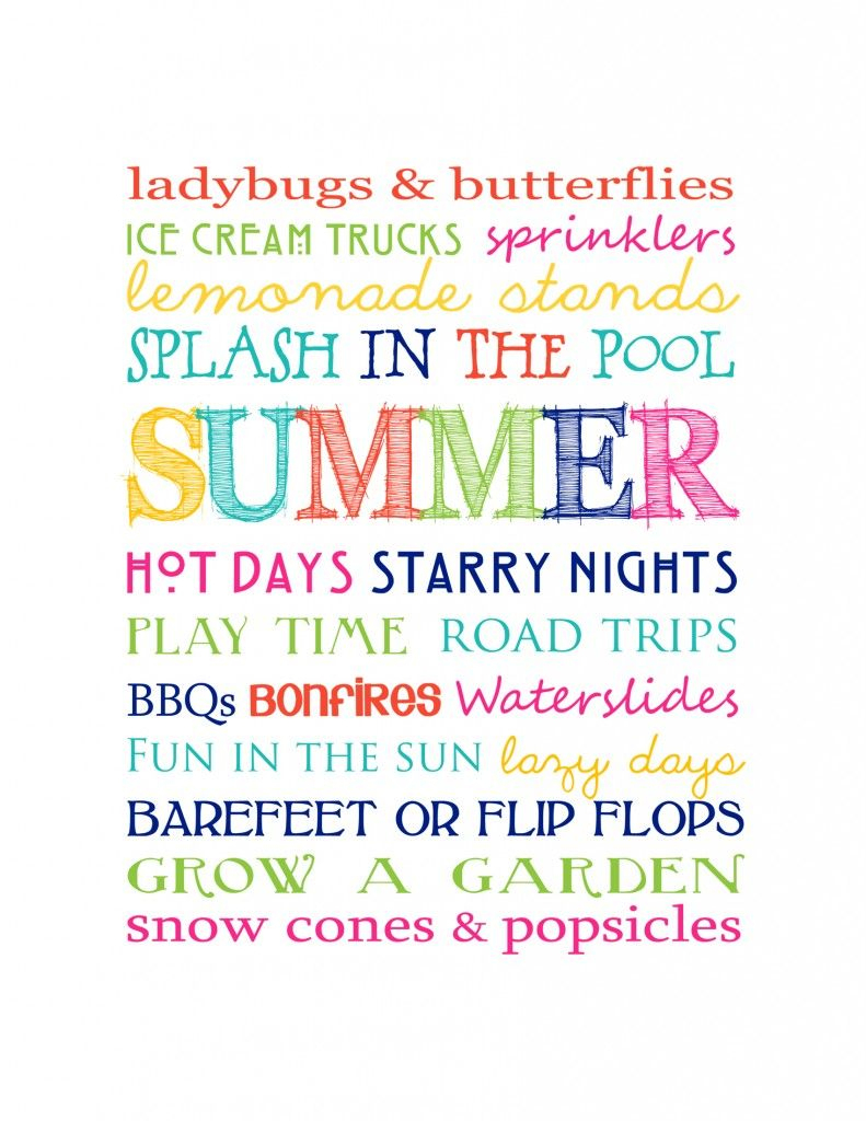 Fantastic And Fun - Free Printable Summer Subway Art! Print It - Free Printable Summer Pictures