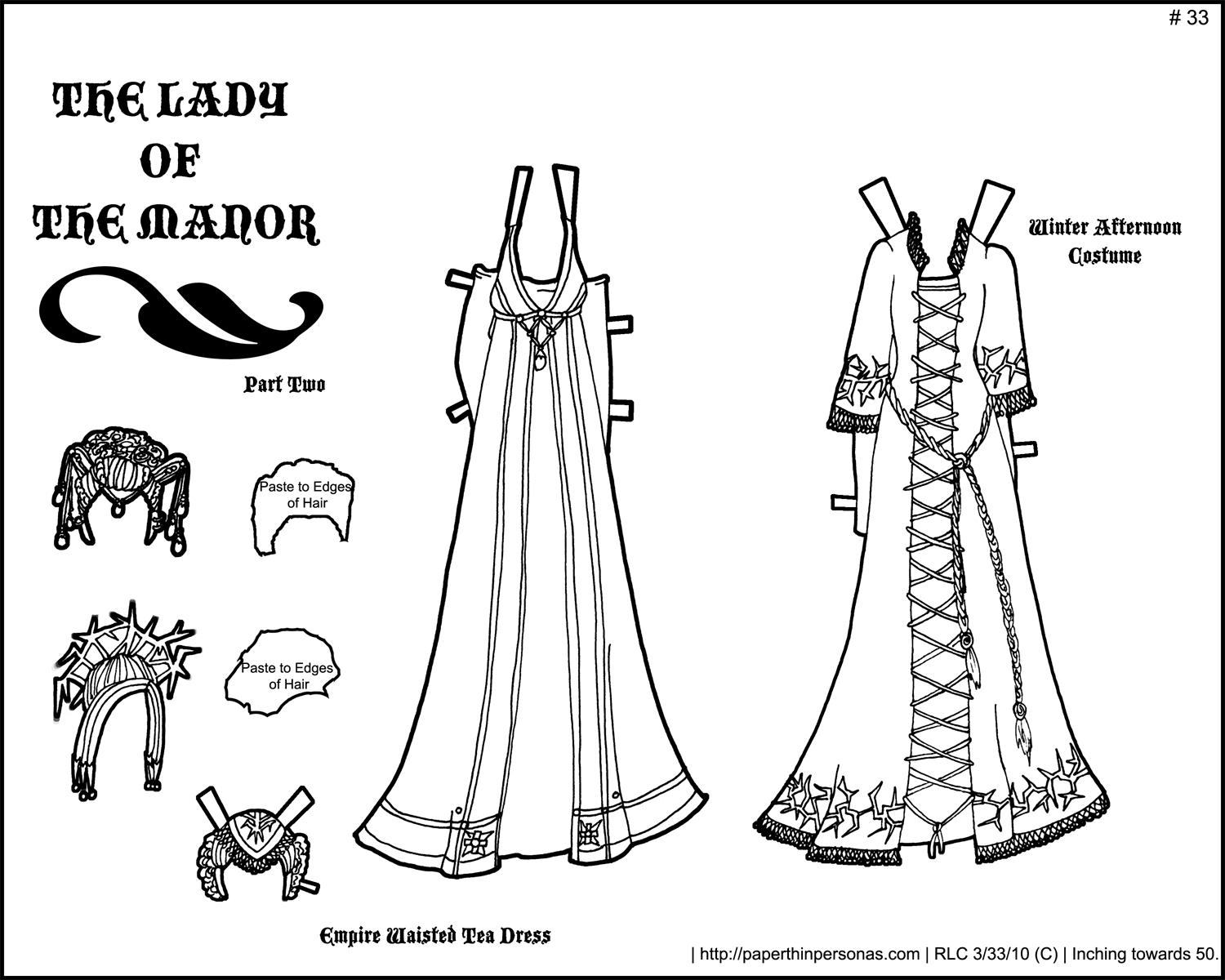 Fantasy Printable Paper Doll: Lady Of The Manor Part 2 • Paper Thin - Medieval Paper Dolls Free Printable
