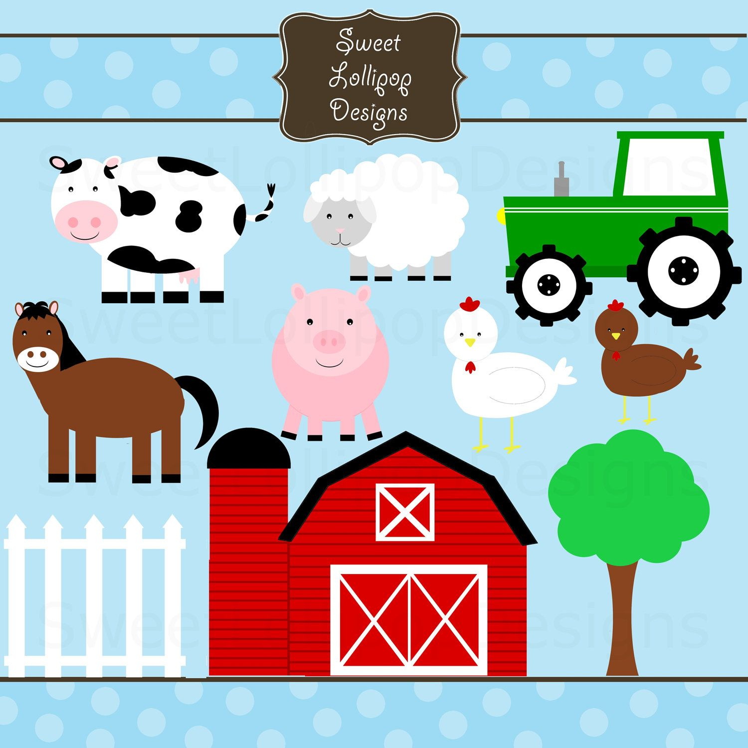 Farm Animal Free Printables | Farm Animals Digital Clip Art Clipart - Free Printable Farm Animal Cutouts