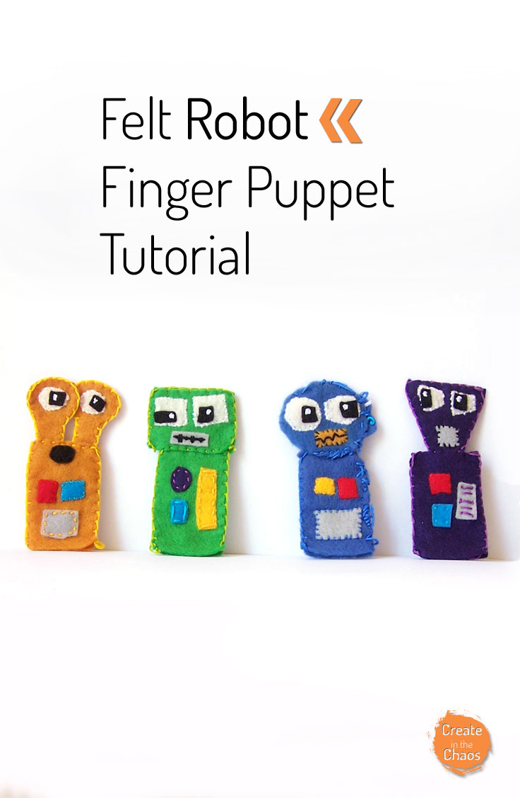 Felt Robot Finger Puppets - Create In The Chaos - Free Printable Finger Puppet Templates