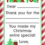 Fill In The Blank Christmas Thank You Cards Free Printable   Christmas Thank You Cards Printable Free