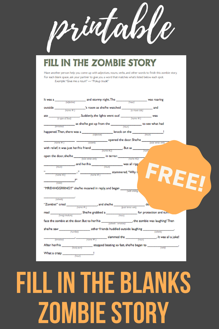 Fill In The Zombie Story | School - Halloween | Pinterest - Kwanzaa Trivia Free Printable