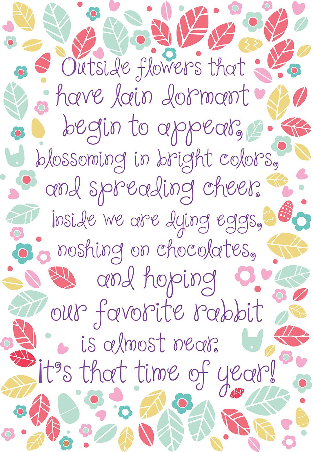 Finger Print Boarder And Child&amp;#039;s Handwriting Int He Middle Of A - Printable Easter Greeting Cards Free