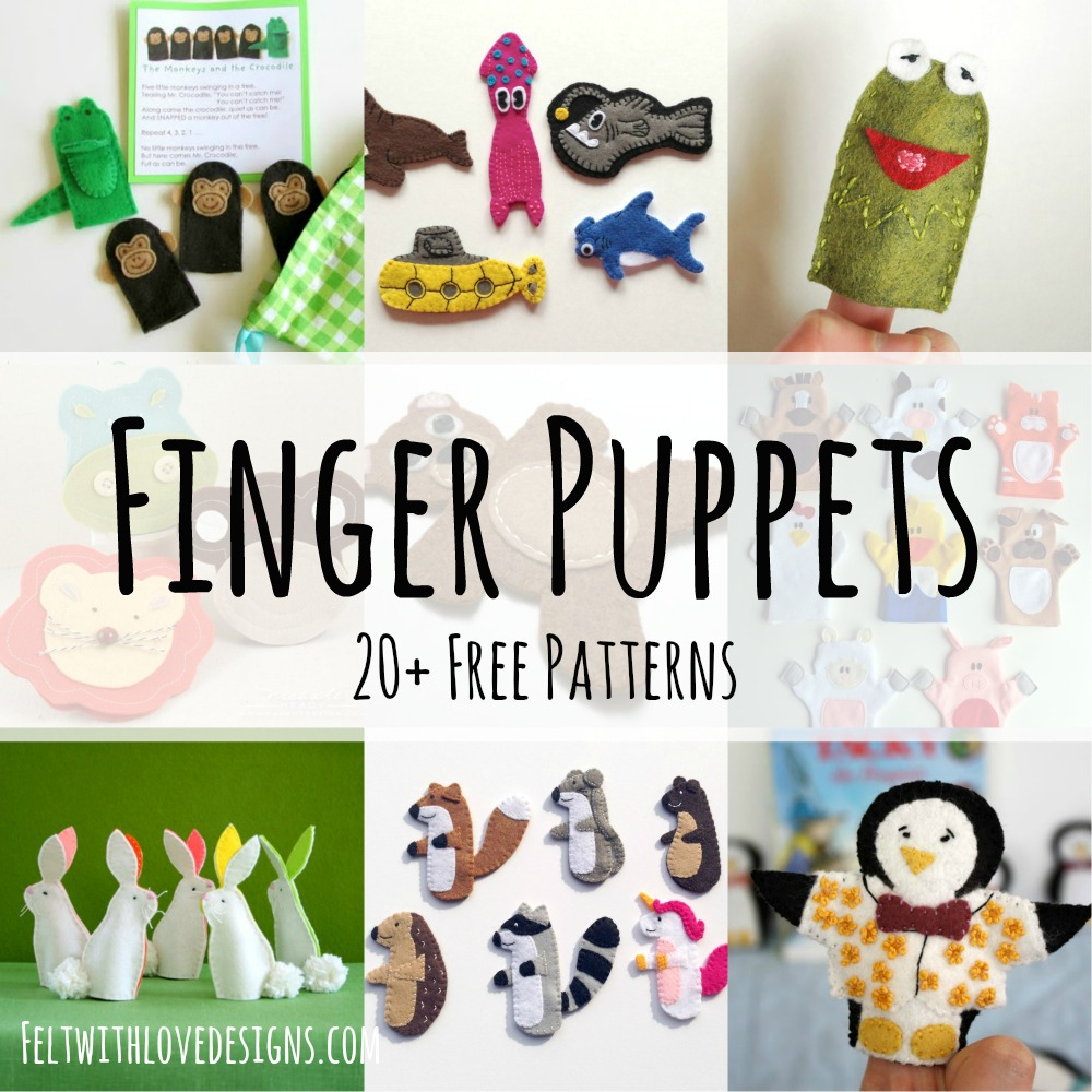 Finger Puppet: Free Felt Patterns - Felt With Love Designs - Free Printable Finger Puppet Templates