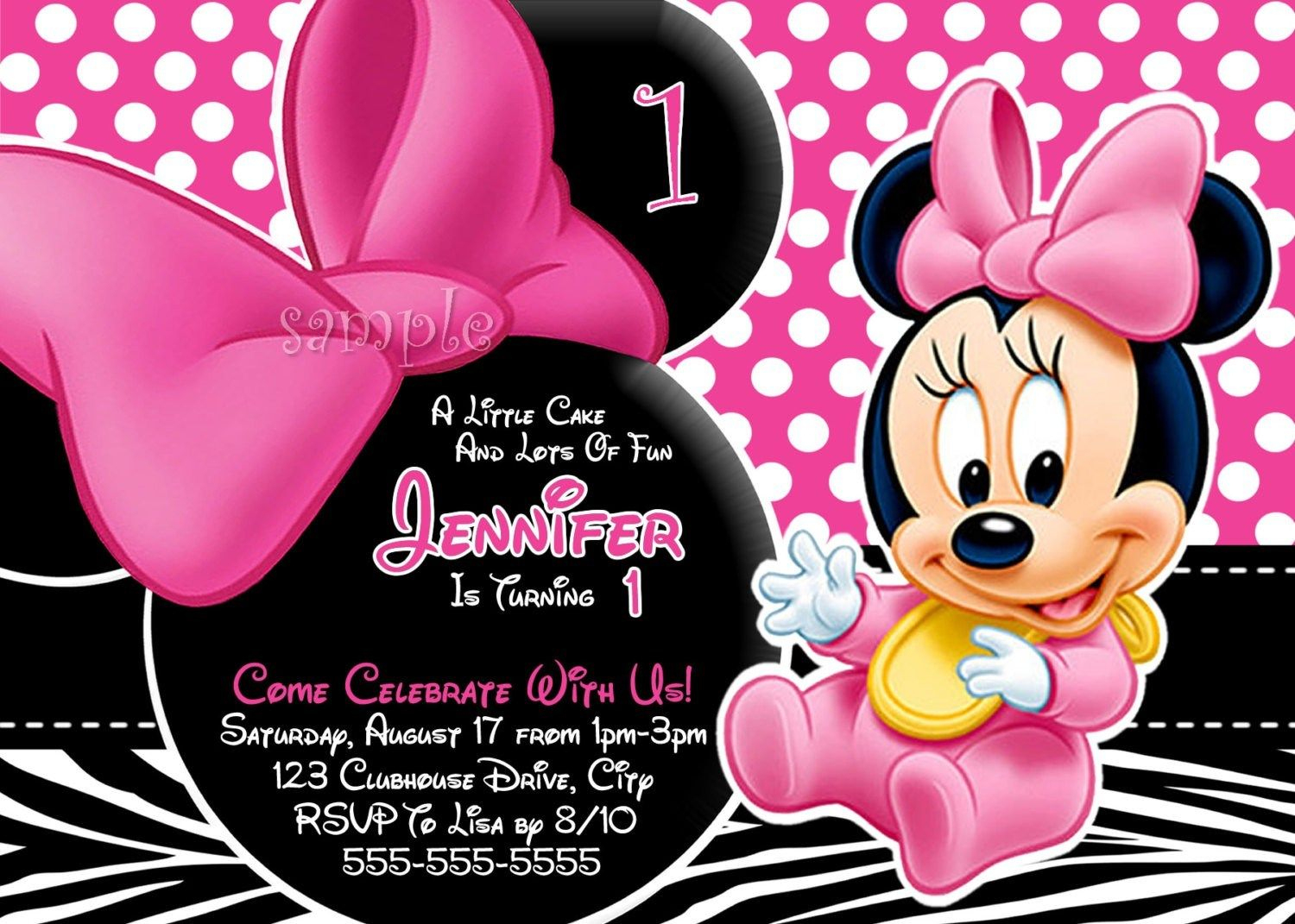 First Free Printable Minnie Mouse Invitations - 6.1.kaartenstemp.nl • - Free Printable Baby Mickey Mouse Birthday Invitations