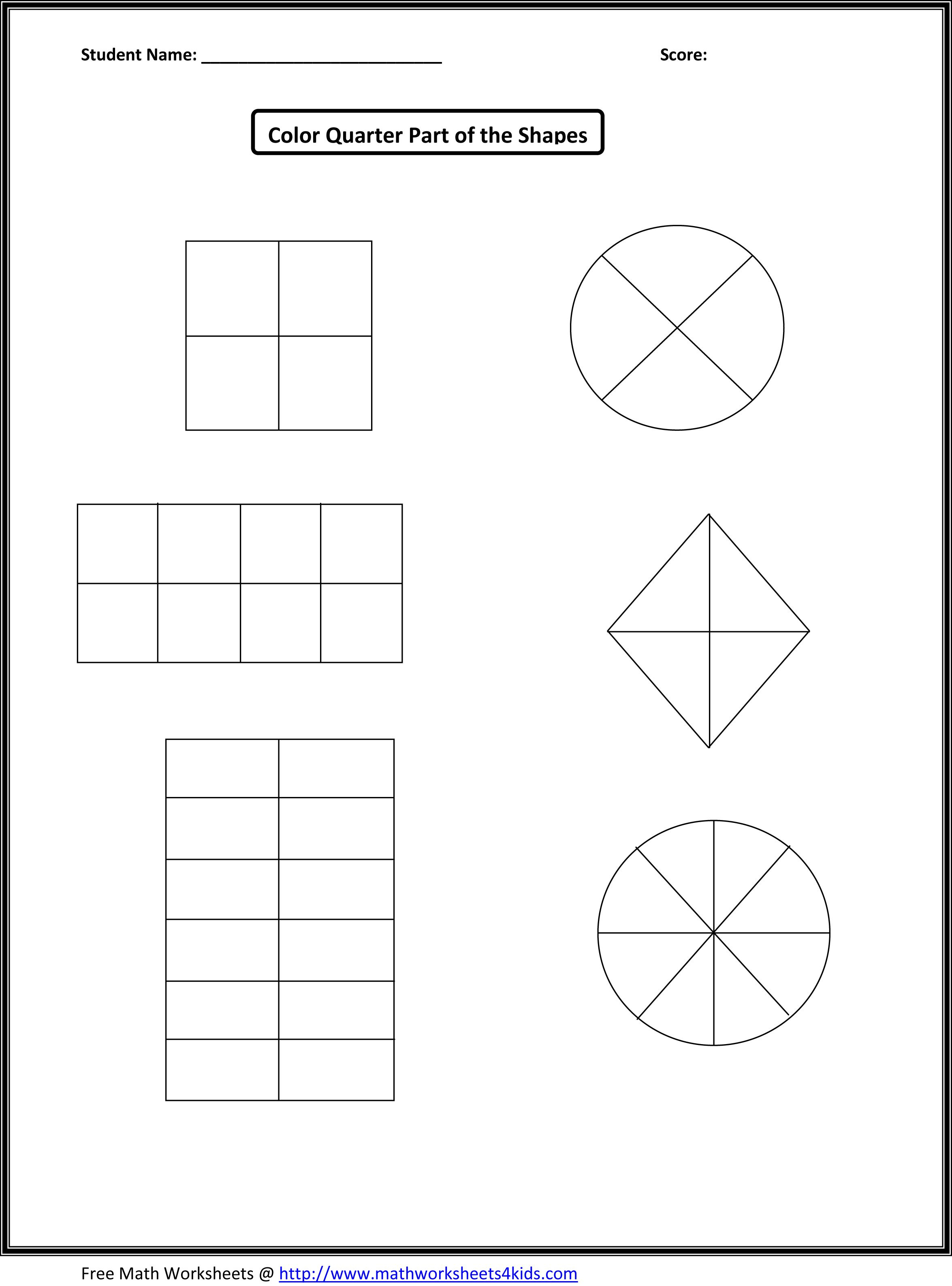 First Grade Fraction Worksheets For Download Free - Math Worksheet - Free Printable First Grade Fraction Worksheets
