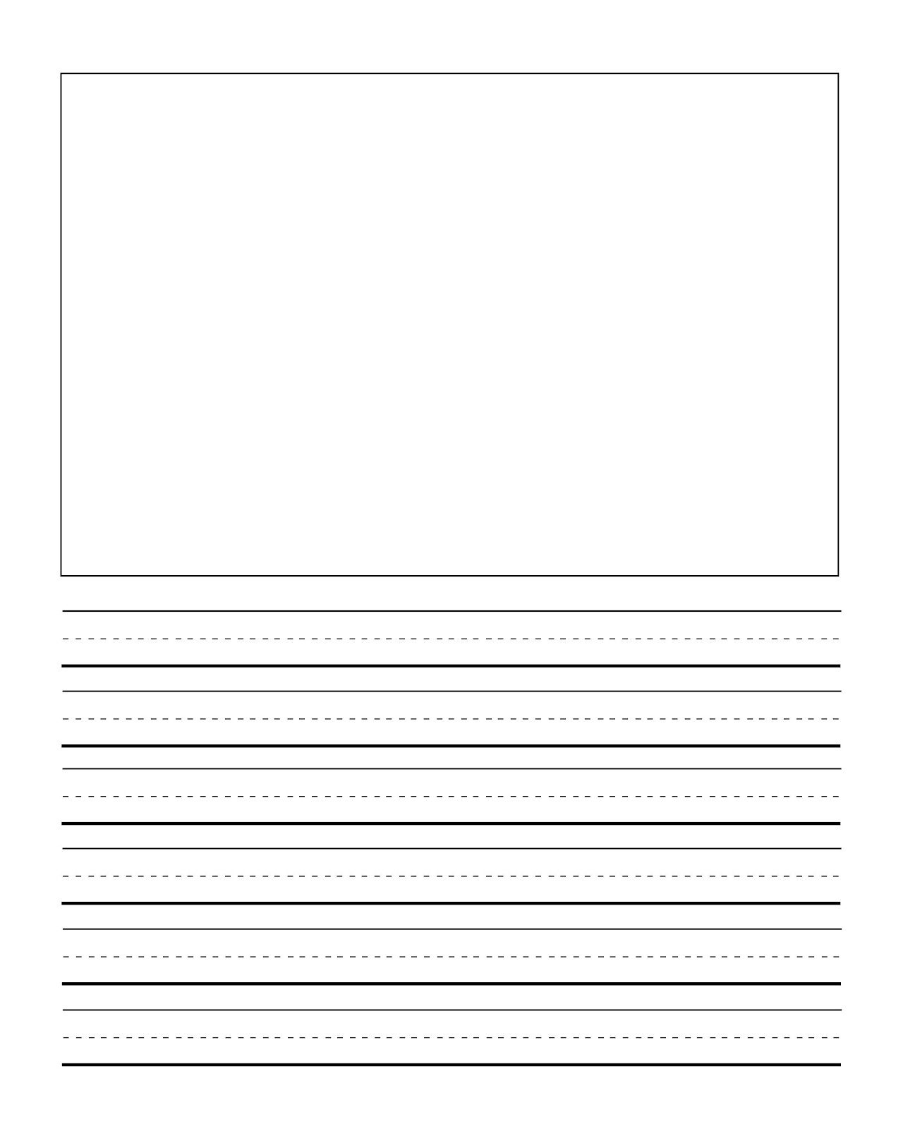 First Grade Writng Paper Template With Picture | Journal Writing - Elementary Lined Paper Printable Free