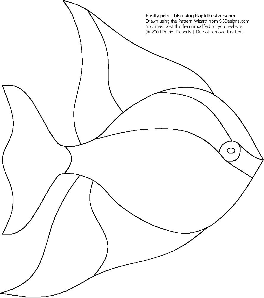 Fish Template 2. Could Be Good Mosaic Pattern | Applique ~ Templates - Free Printable Fish Stencils