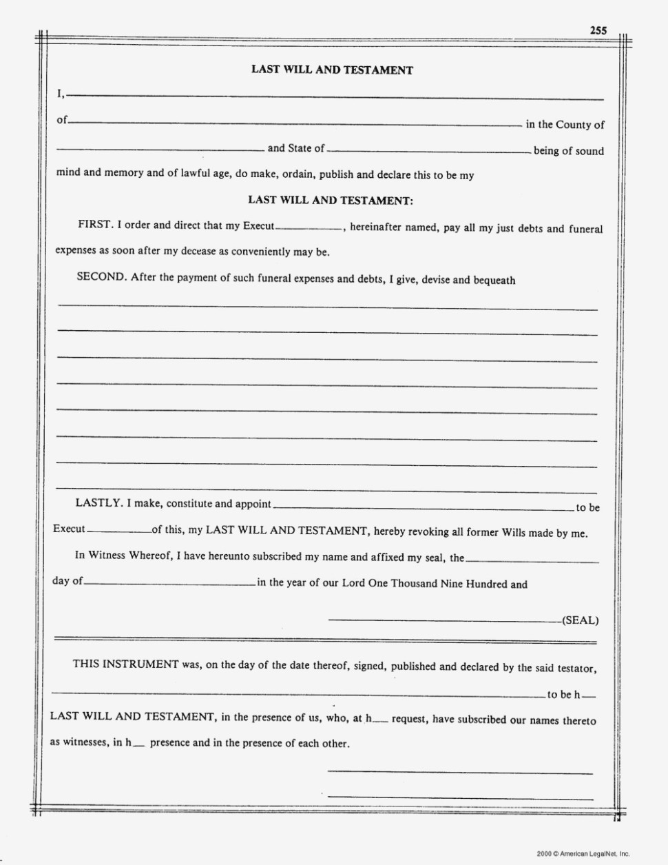 Five Top Risks Of Free Last Will And | Form Information - Free Printable Last Will And Testament Blank Forms