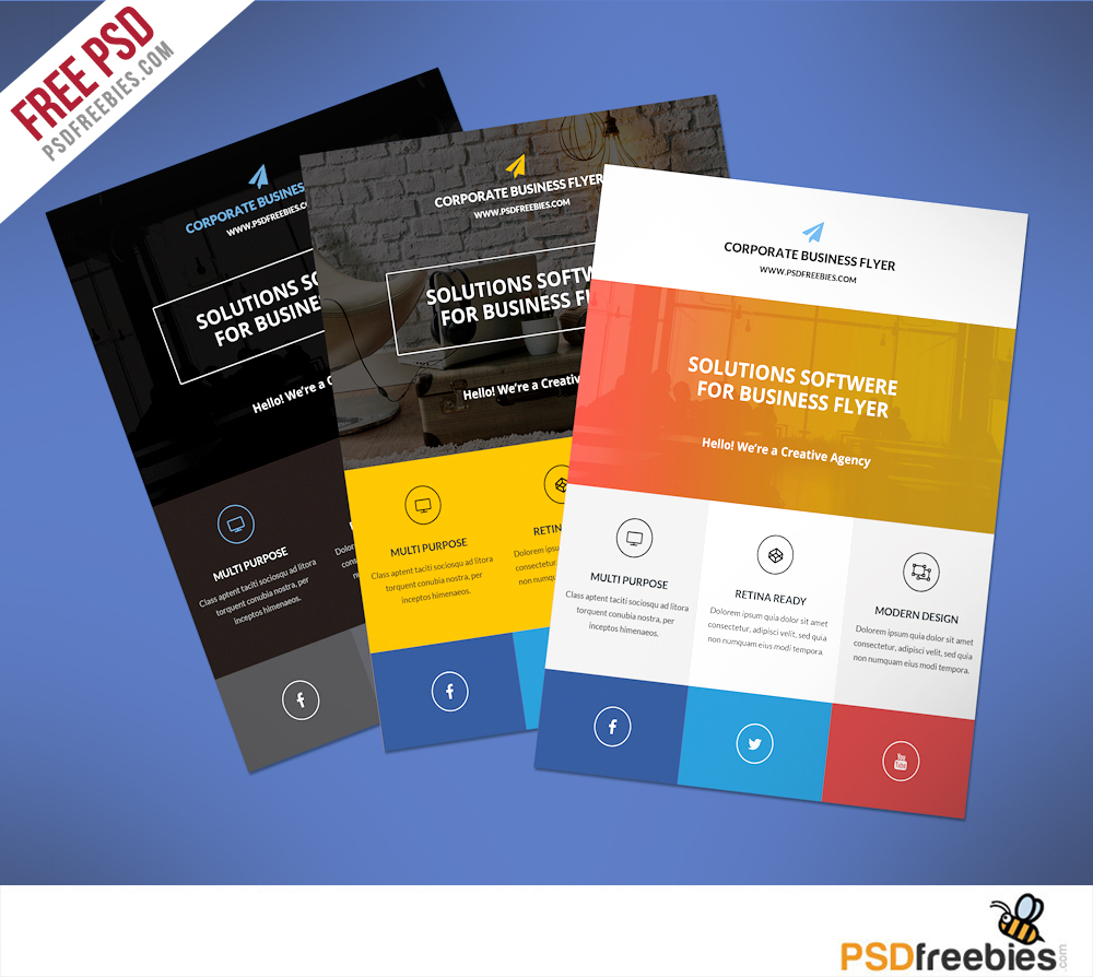 Flat Clean Corporate Business Flyer Free Psd | Psdfreebies - Business Flyer Templates Free Printable