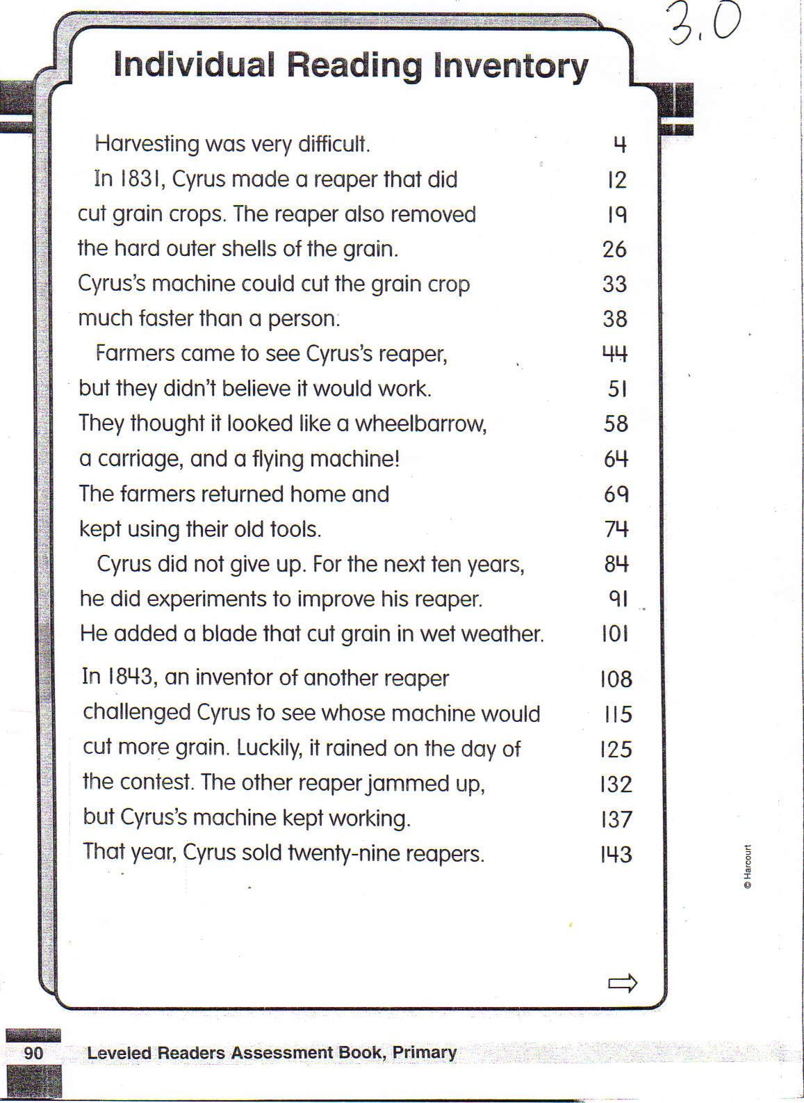 Fluency Passages - Buford Academy - Free Printable Diagnostic Reading Assessments