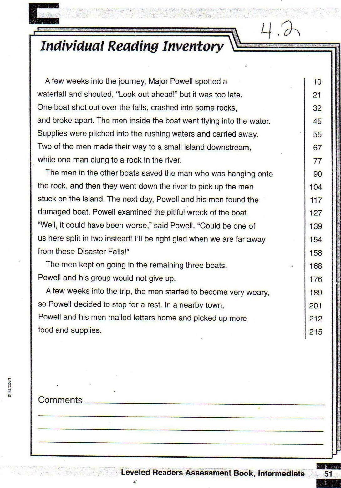 Reading Fluency Rate For 3rd Grade