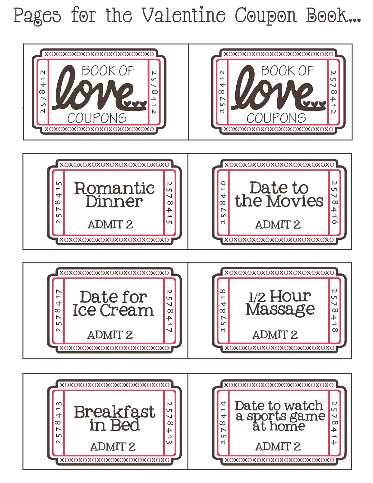 Follow Link For Some Great Free Blank Printable Vouchers | Stickers - Free Printable Coupon Book For Boyfriend