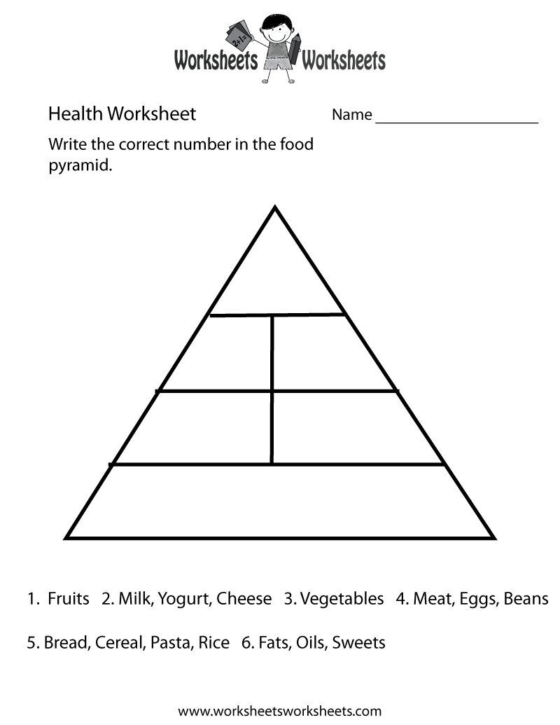 Food Pyramid Health Worksheet Printable | Church | Food Pyramid - Free Printable Food Pyramid