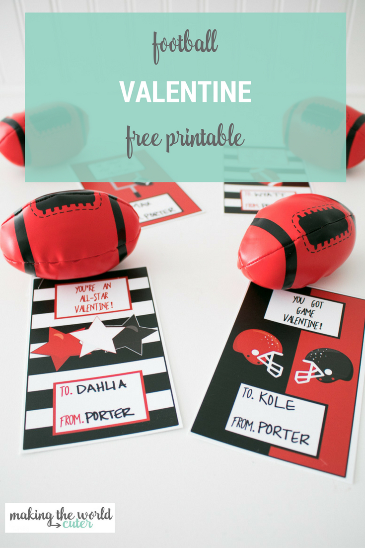Football Valentine Cards To Print To Give With Football Toys - Free Printable Football Valentines Day Cards