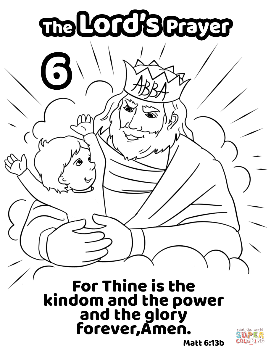For Thine Is The Kingdom And The Power And The Glory Forever, Amen - Free Printable Lord&amp;#039;s Prayer Coloring Pages