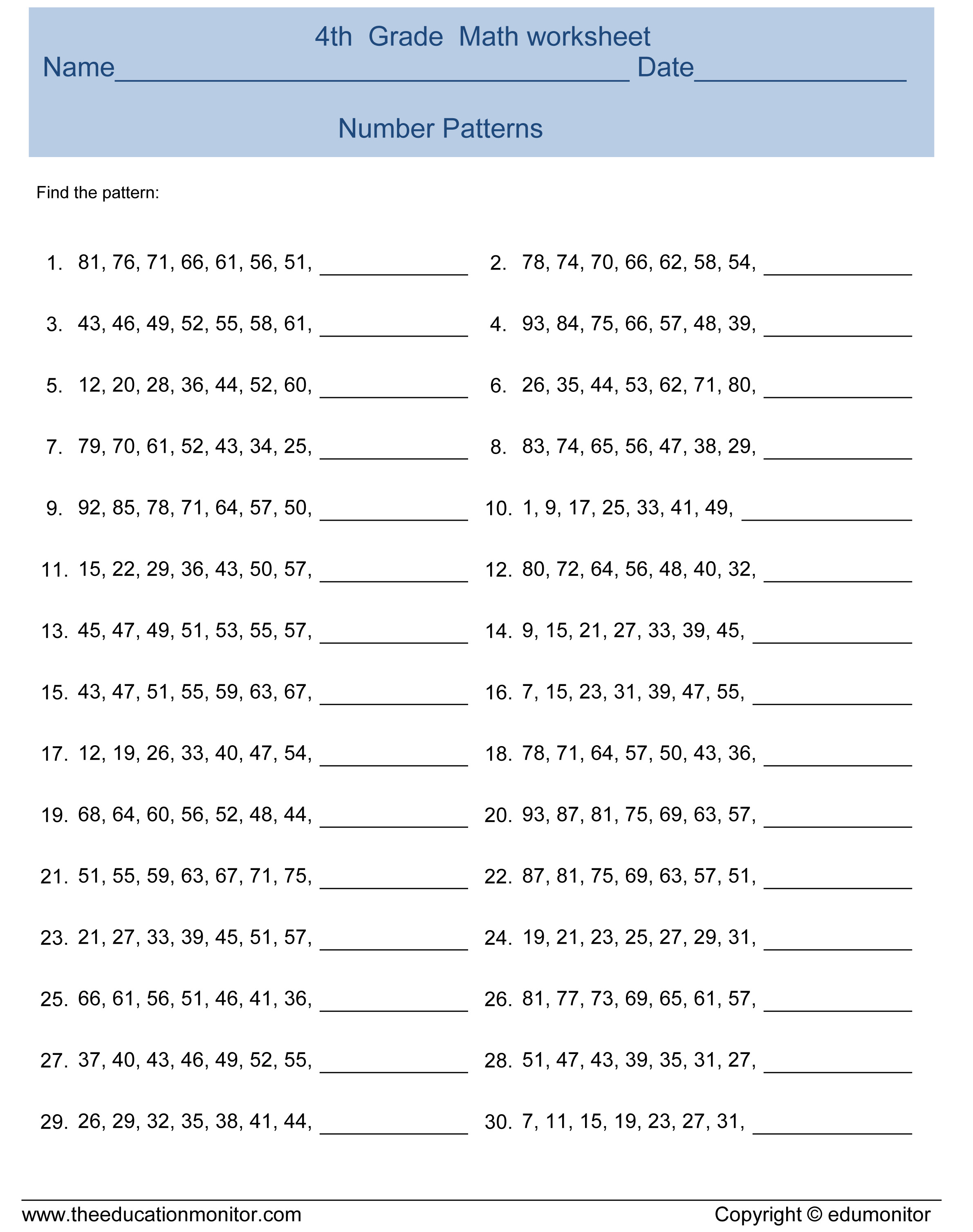 Fourth Grade Common Core Math Worksheets - Free Printable Worksheets For 4Th Grade