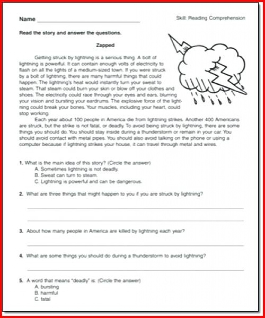 Fourth Grade Printable Worksheets – Ilnuovomondo With Regard To Free - Free Printable 4Th Grade Reading Worksheets