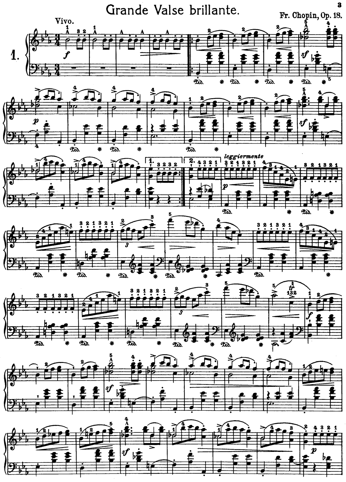 Frederic Chopin Grand Waltz Op.18 Free Printable Sheet Music | Music - Free Printable Sheet Music