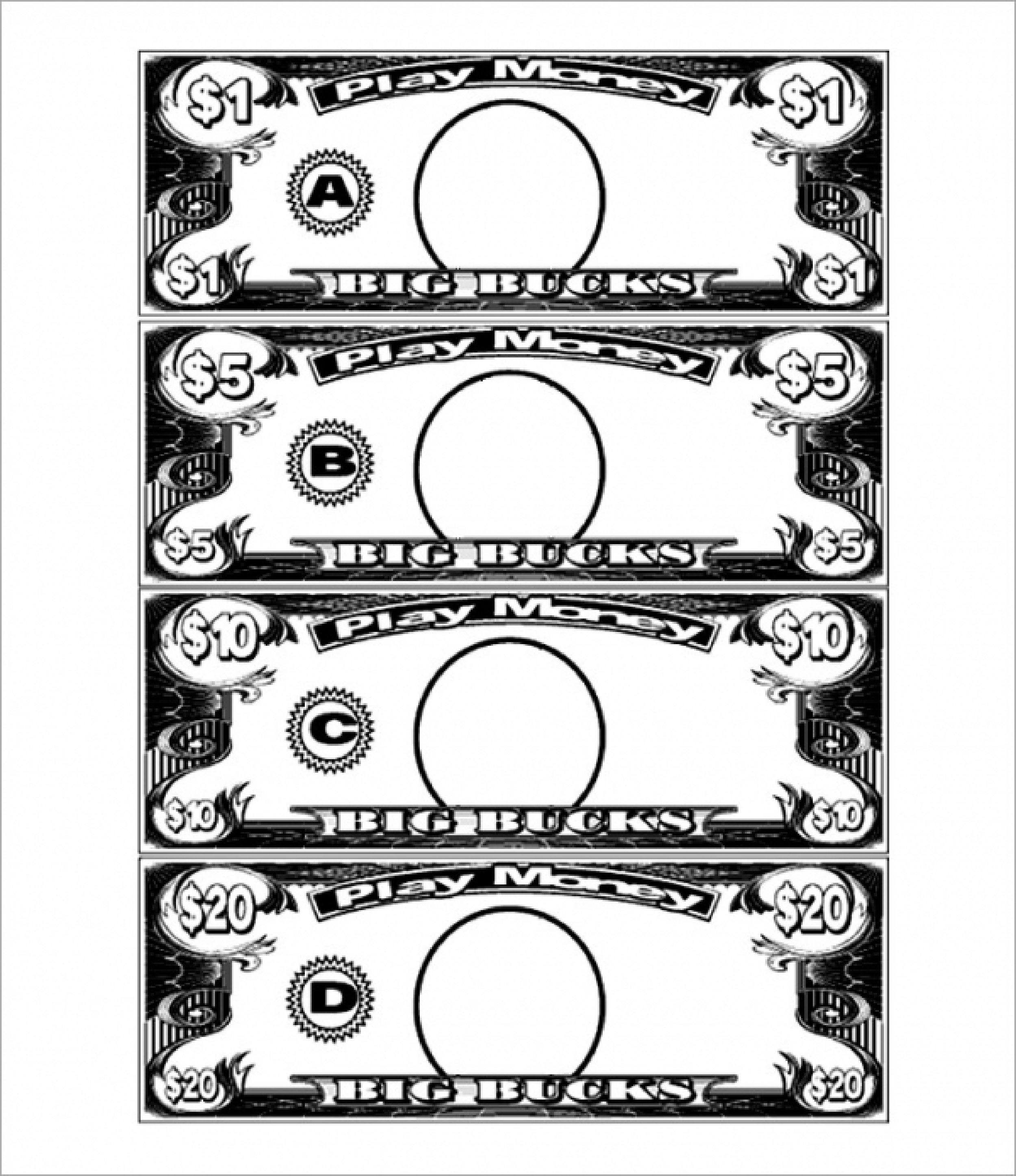 Free 20 Bucks Play Money Template | Templates At - Free Printable Play Money