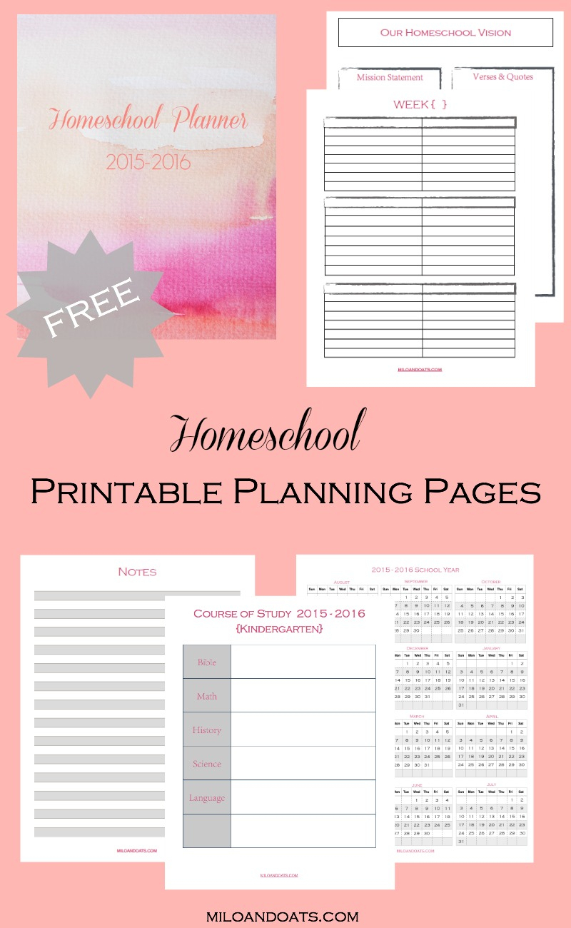 Free 2015-2016 Homeschool Lesson Planner - Homeschool Lesson Planner Free Printable