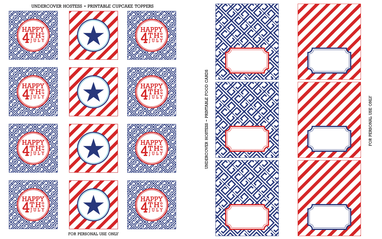 Free 4Th Of July Printables | Undercover Hostess - Free Printable Food Tent Cards