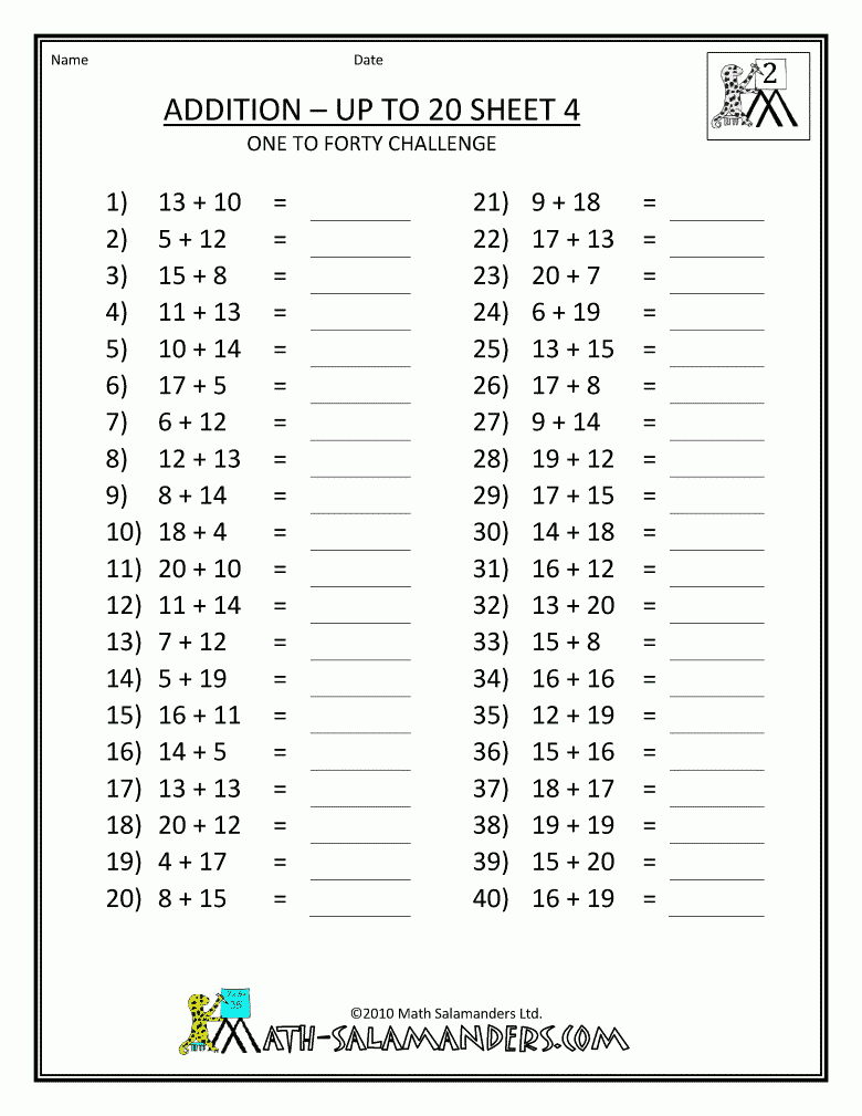 Free Addition Printable Worksheets | Free-Printable-Addition - Free Printable Addition Worksheets