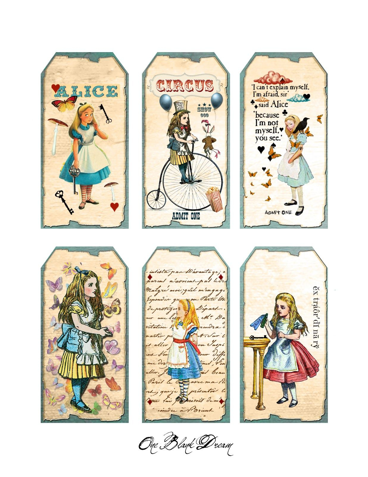 Free Alice In Wonderland Cutouts | Free Alice In Wonderland Tags - Alice In Wonderland Signs Free Printable