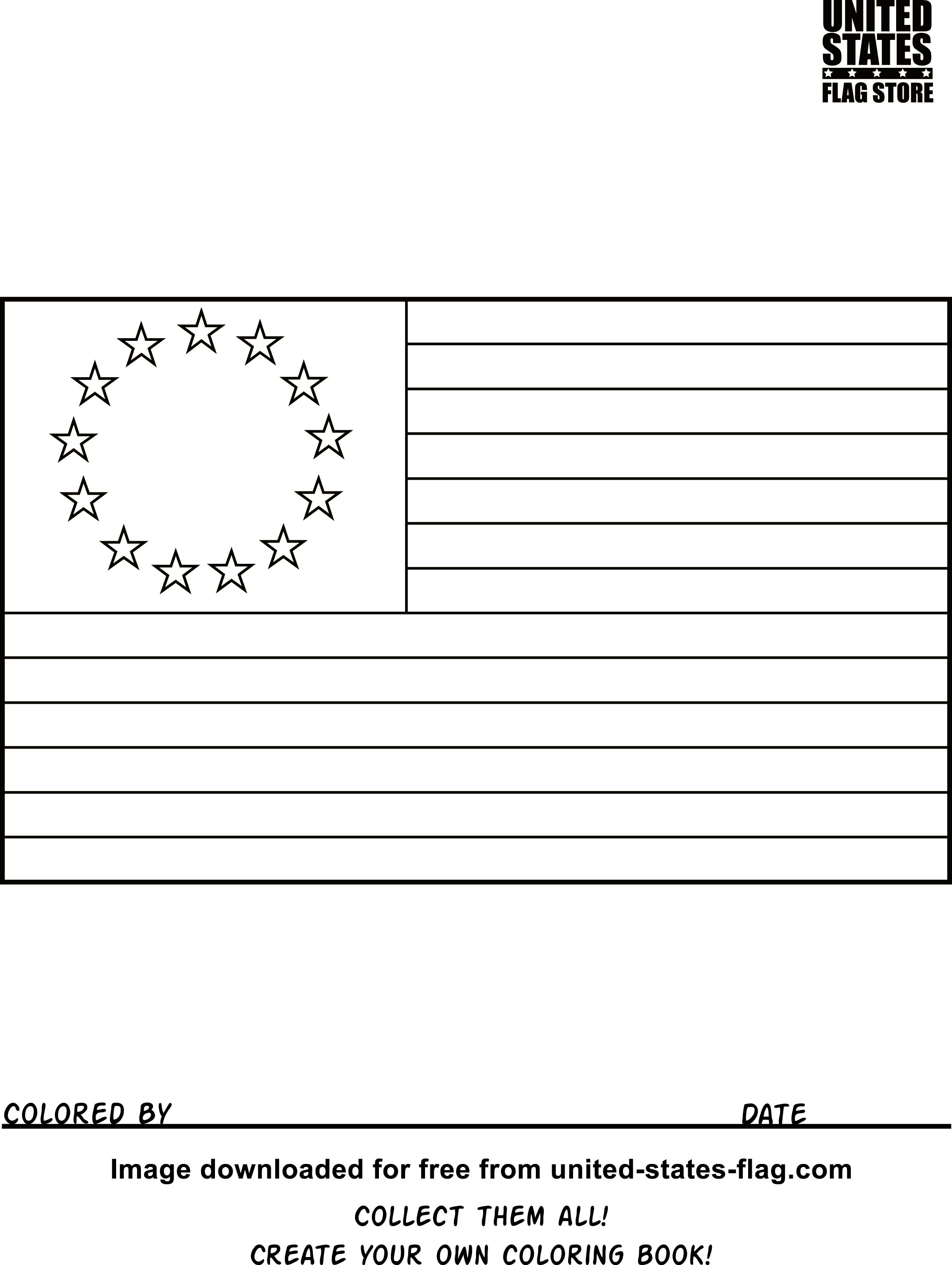 Free American Flag Coloring Pages - Free Printable American Flag Coloring Page