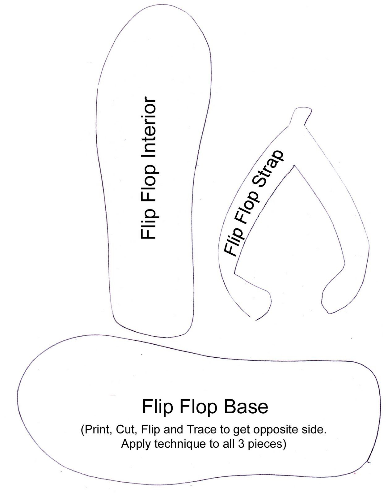 Free Applique Templates Patterns | Itsy Bitsy Teeny Weeny Bikini - Free Printable Flip Flop Pattern