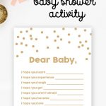 Free Baby Shower Printable – Gold Glitter Wishes For Baby   Instant   Baby Invitations Printable Free