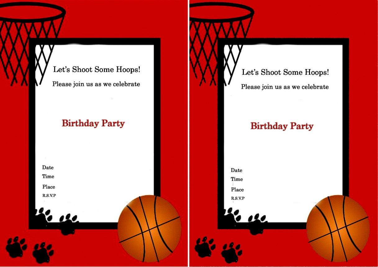 Free Basketball Birthday Invitation Templates Free Printable Themed - Basketball Invites Free Printable