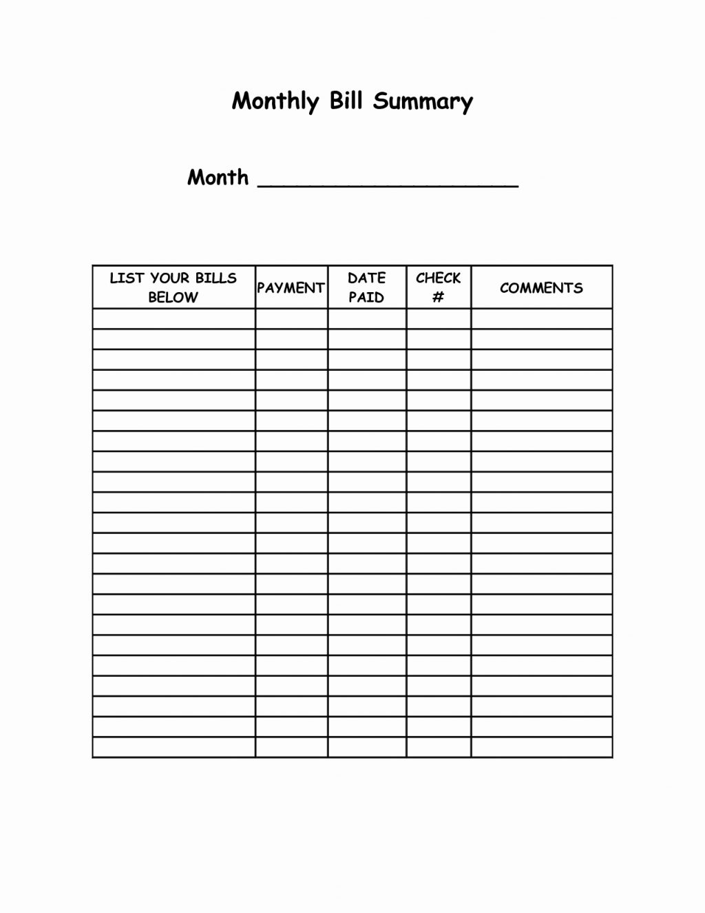Free Bill Trackinget Excel Budget Template Nice Monthly Schedule - Free Printable Monthly Bill Payment Worksheet