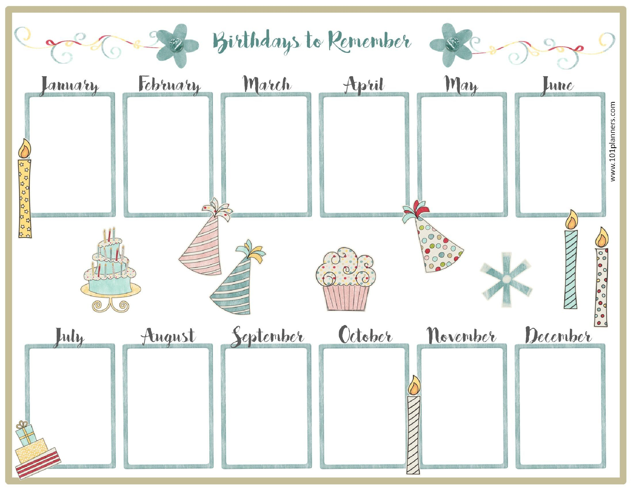 Free Birthday Calendar | Birthday Calendar | Pinterest | Birthday - Free Printable Birthday Graph