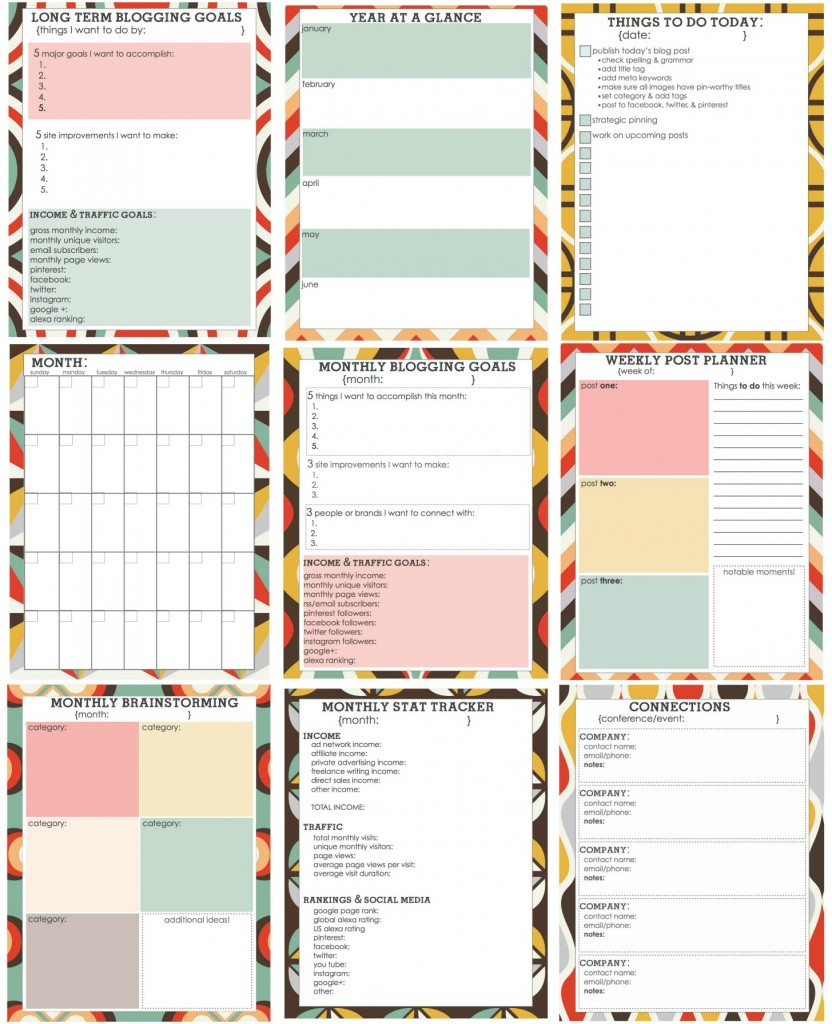 Free Blog Planner | Printables &amp;amp; Fonts | Pinterest | Blog Planner - Free Printable Blog Planner