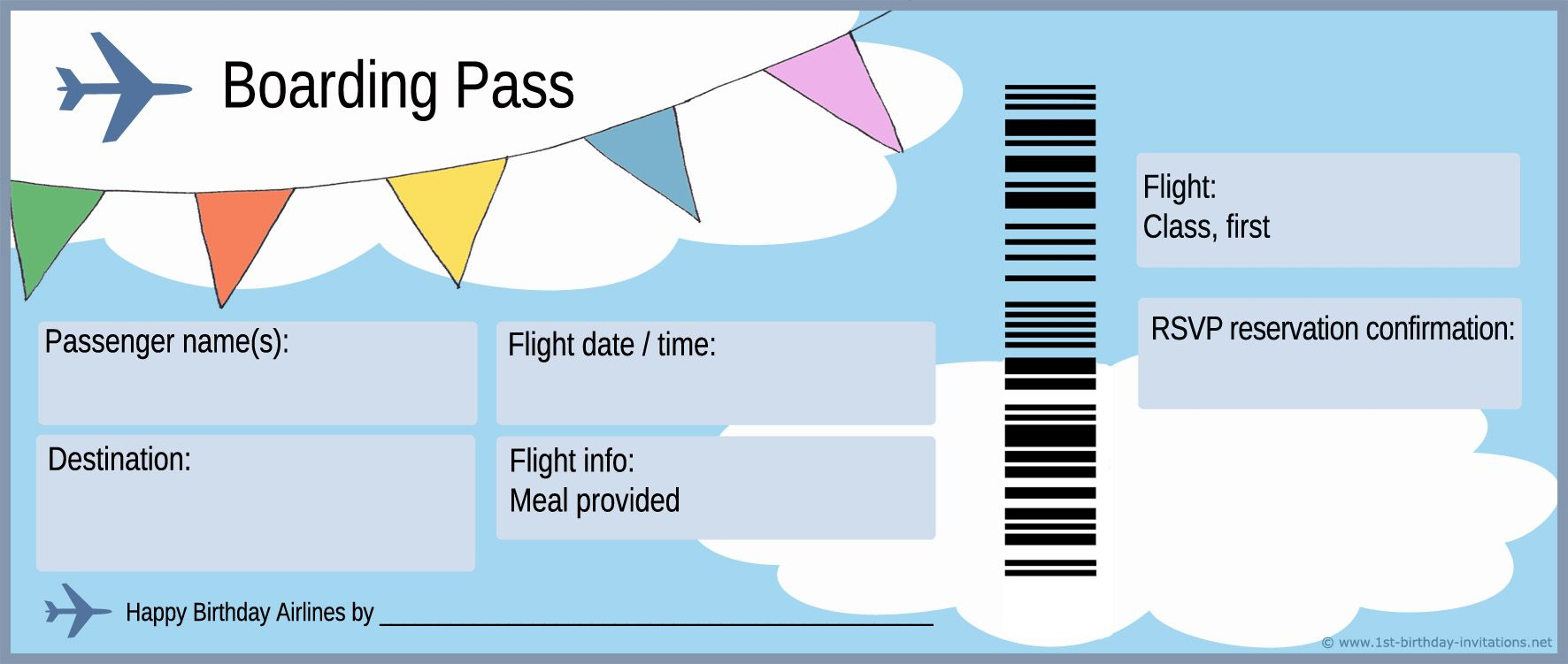 Free Boarding Pass Template - Google Search | Homeschool: About - Free Printable Airplane Template