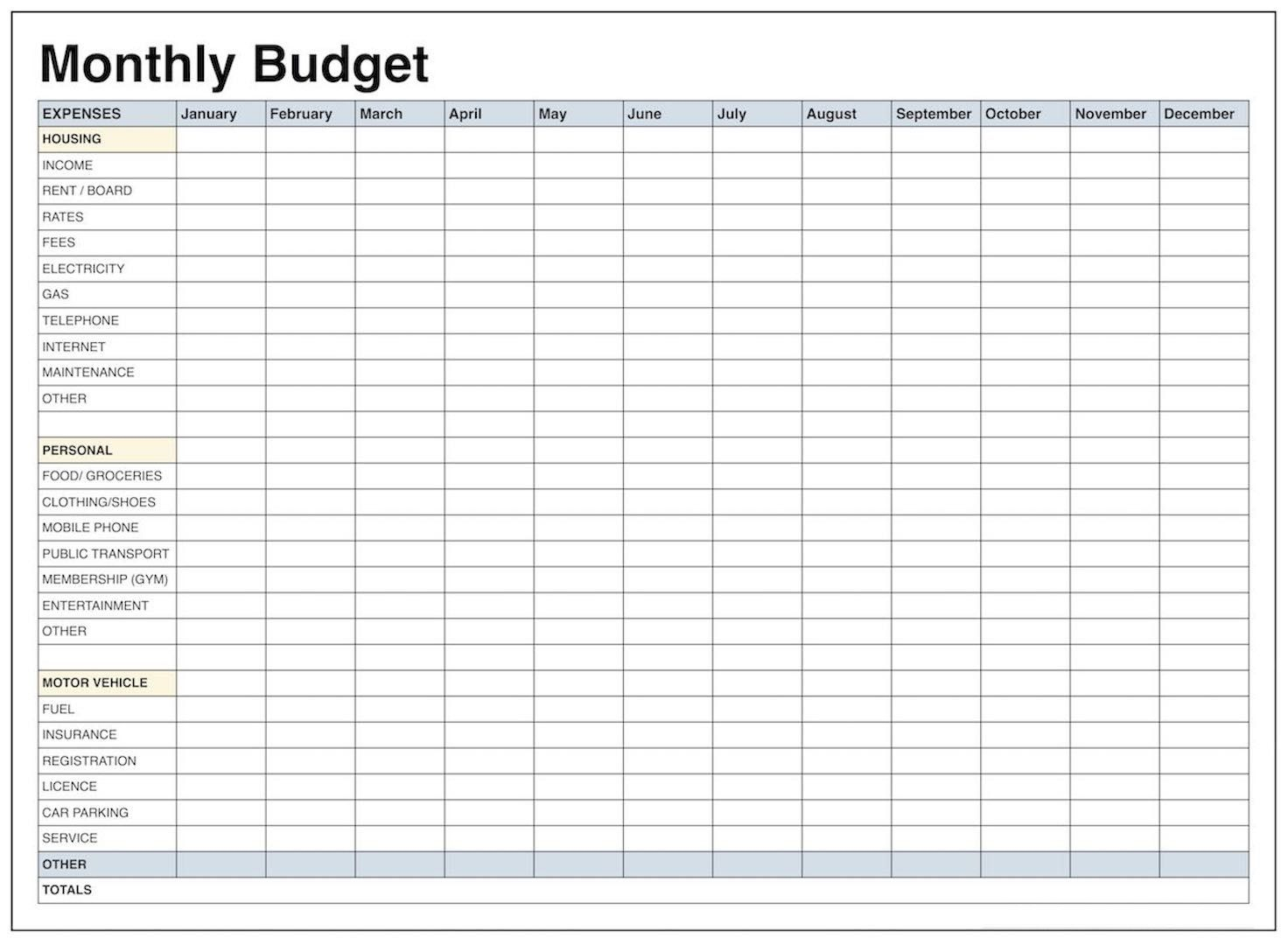 Free Budget Templates In Excel For Any Use Monthly And Yearly - Free Printable Monthly Budget