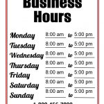 Free Business Hours Template | Templates At Allbusinesstemplates   Free Printable Business Hours Sign