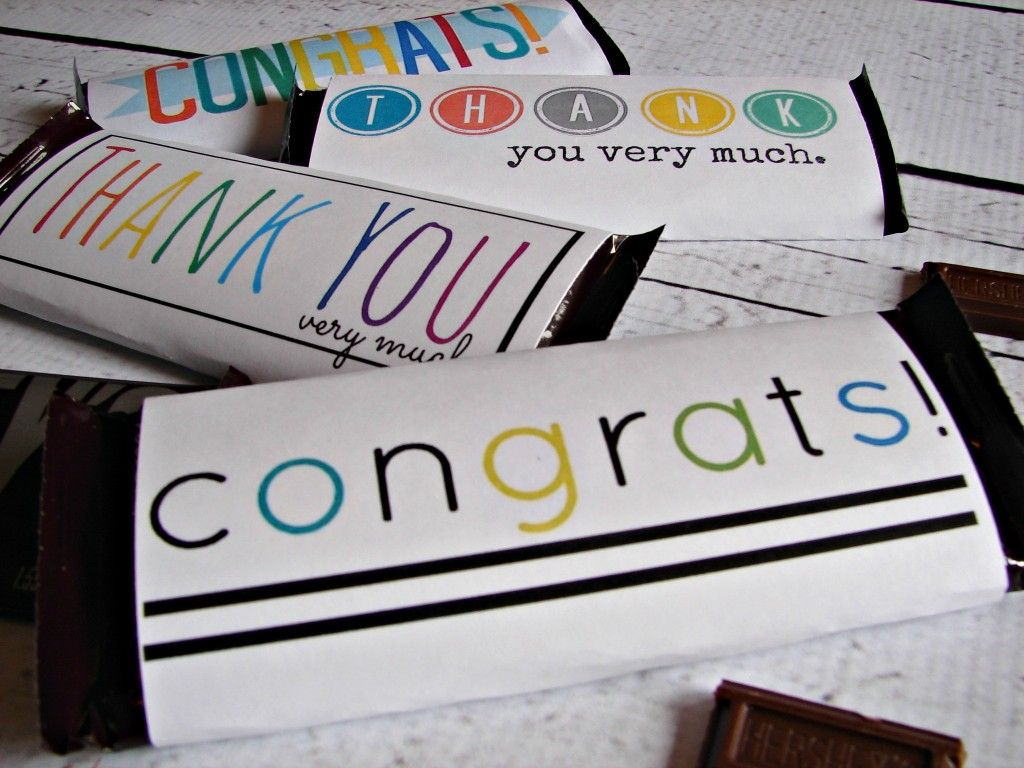 Free Candy Bar Wrapper Thank You (And Congrats) Printables | Just My - Free Printable Hershey Bar Wrappers