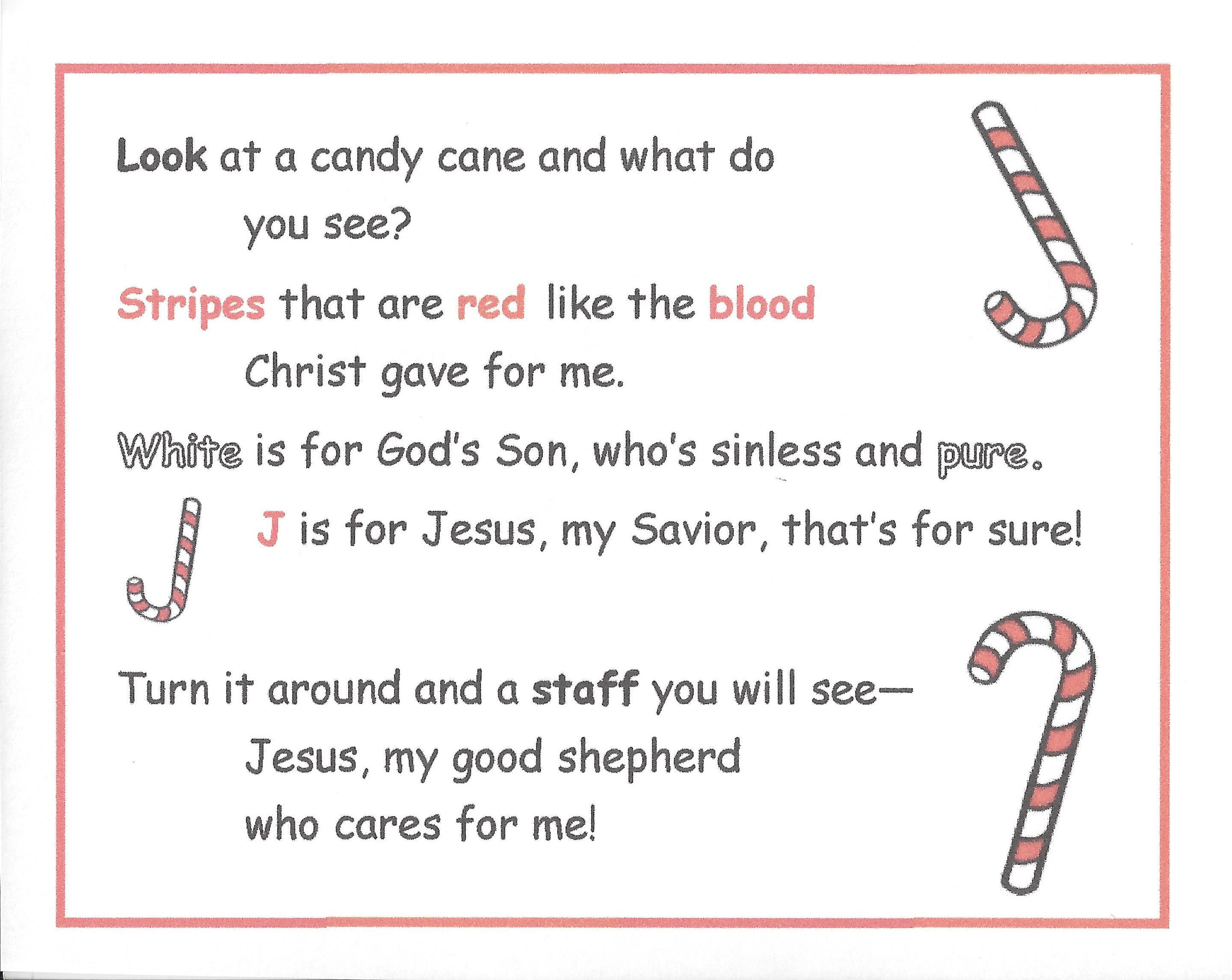 Free Candy Cane Poem For You | Wee Can Know - Free Printable Candy Cane Poem