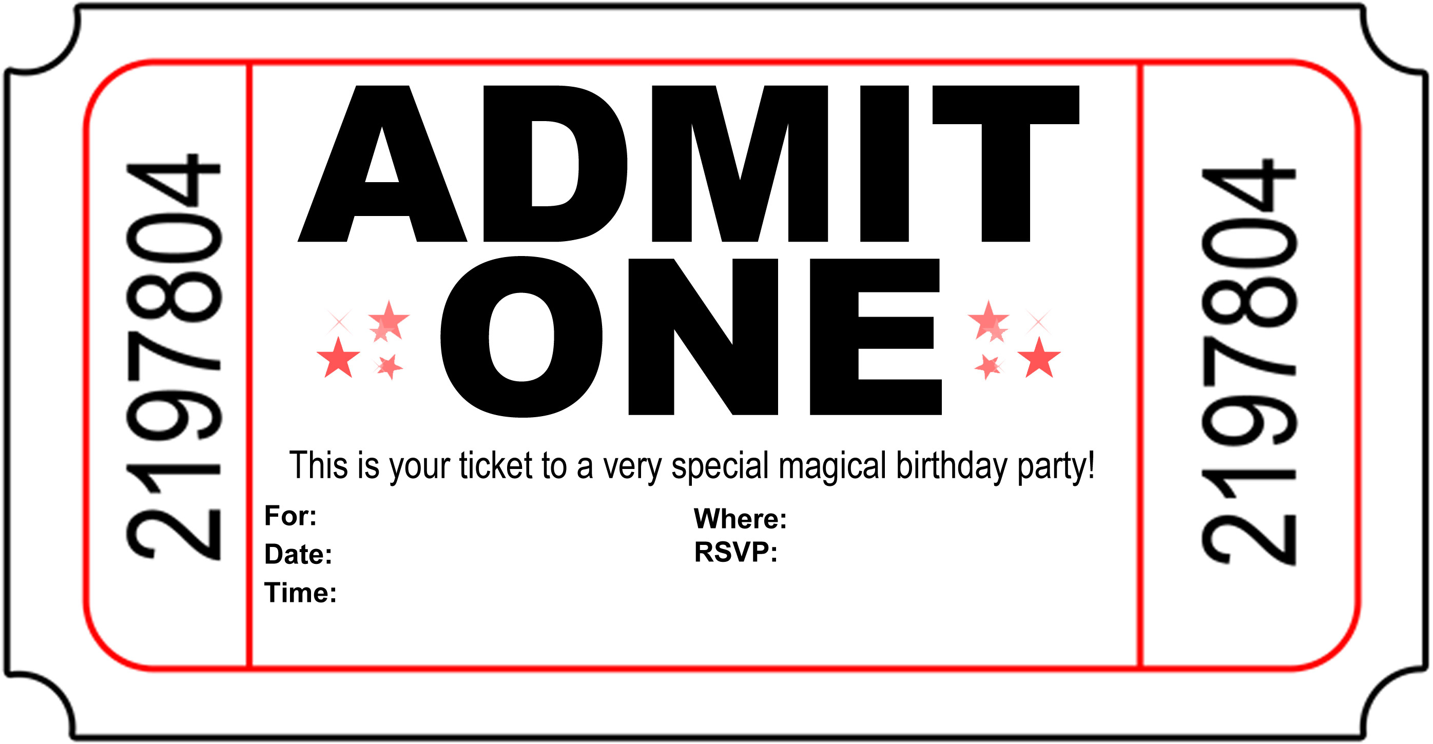 Free Carnival Ticket Invitation Template, Download Free Clip Art - Free Printable Ticket Invitations