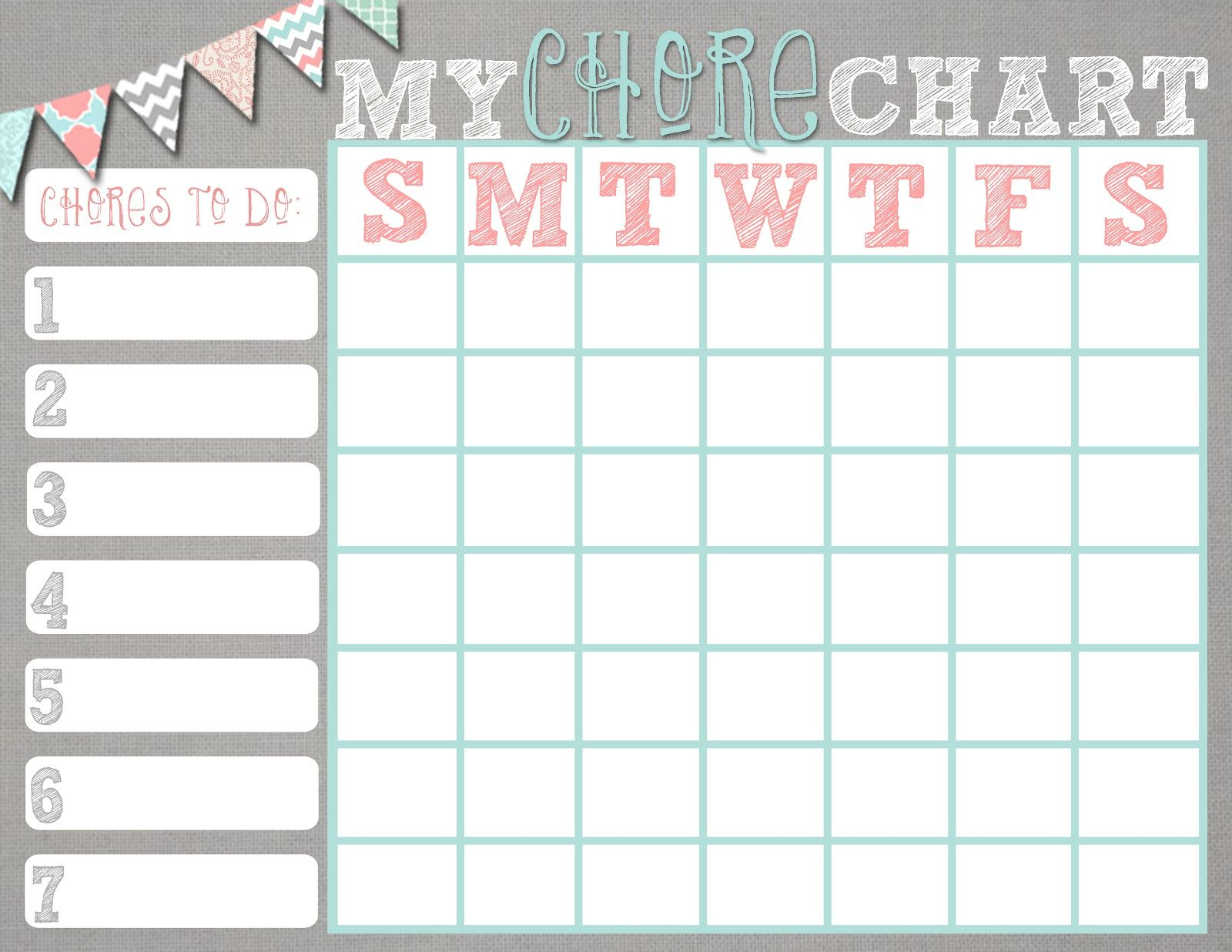 Free Chore Chart Printables. Boy And Girl Versions That&amp;#039;ll Look - Free Printable Teenage Chore Chart