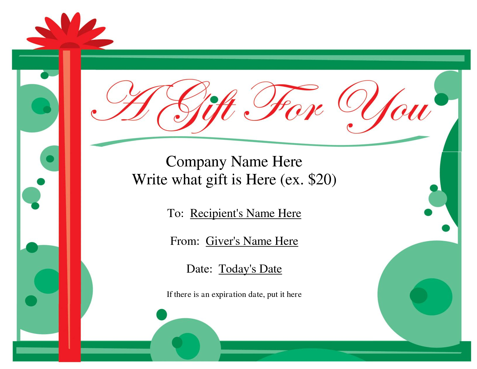 Free Christmas Gift Certificate Templates | Ideas For The House - Free Printable Gift Cards