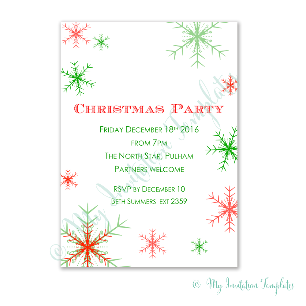 Free Christmas Party Invitation Template. Snowman Free Christmas - Free Printable Christmas Invitations