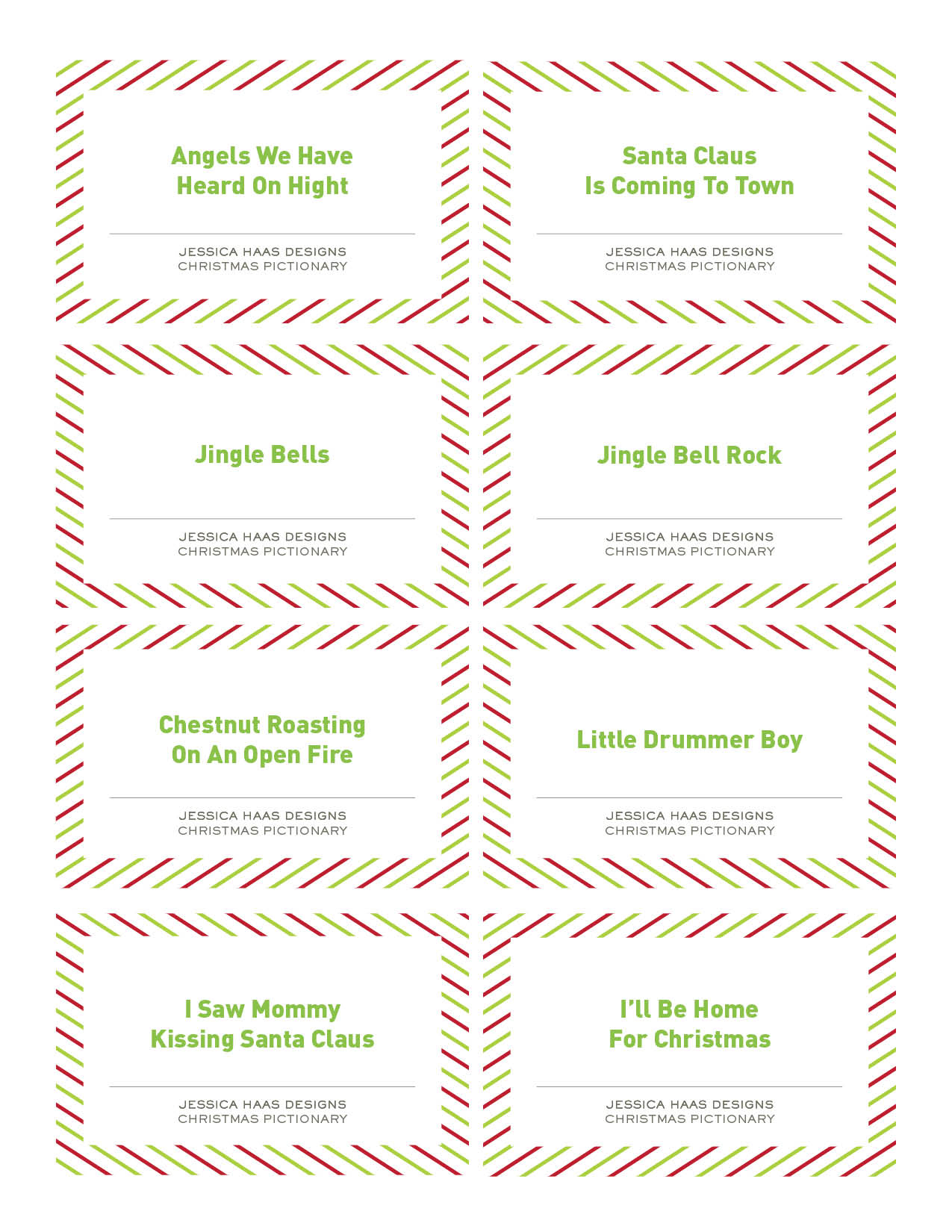 Free Christmas Pictionary Game | - Free Printable Christmas Pictionary Cards