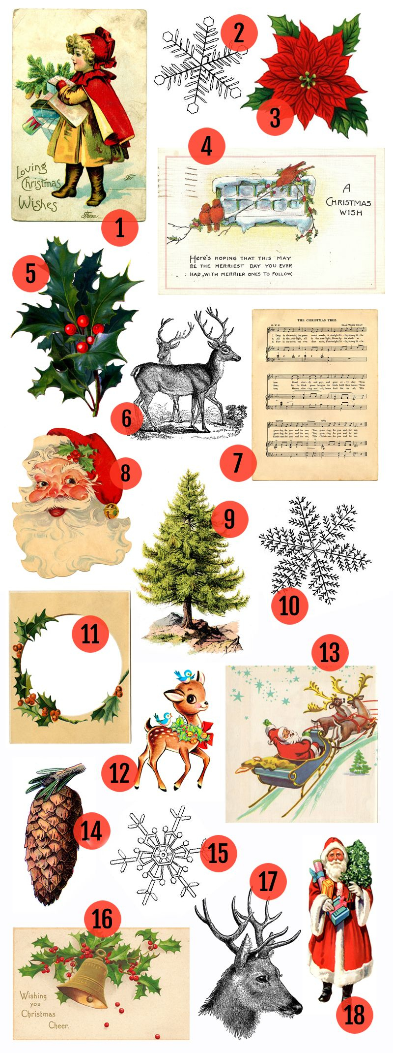 Free Christmas Printable &amp;amp; Vintage Christmas Clip Art | Christmas - Free Printable Vintage Christmas Clip Art